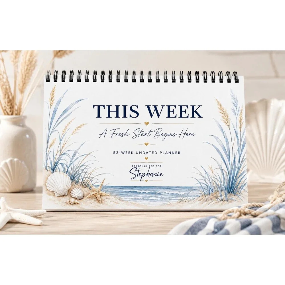 Personalized Weekly Planner Spiral Bound | 52 Week Undated Planner | Personalize
